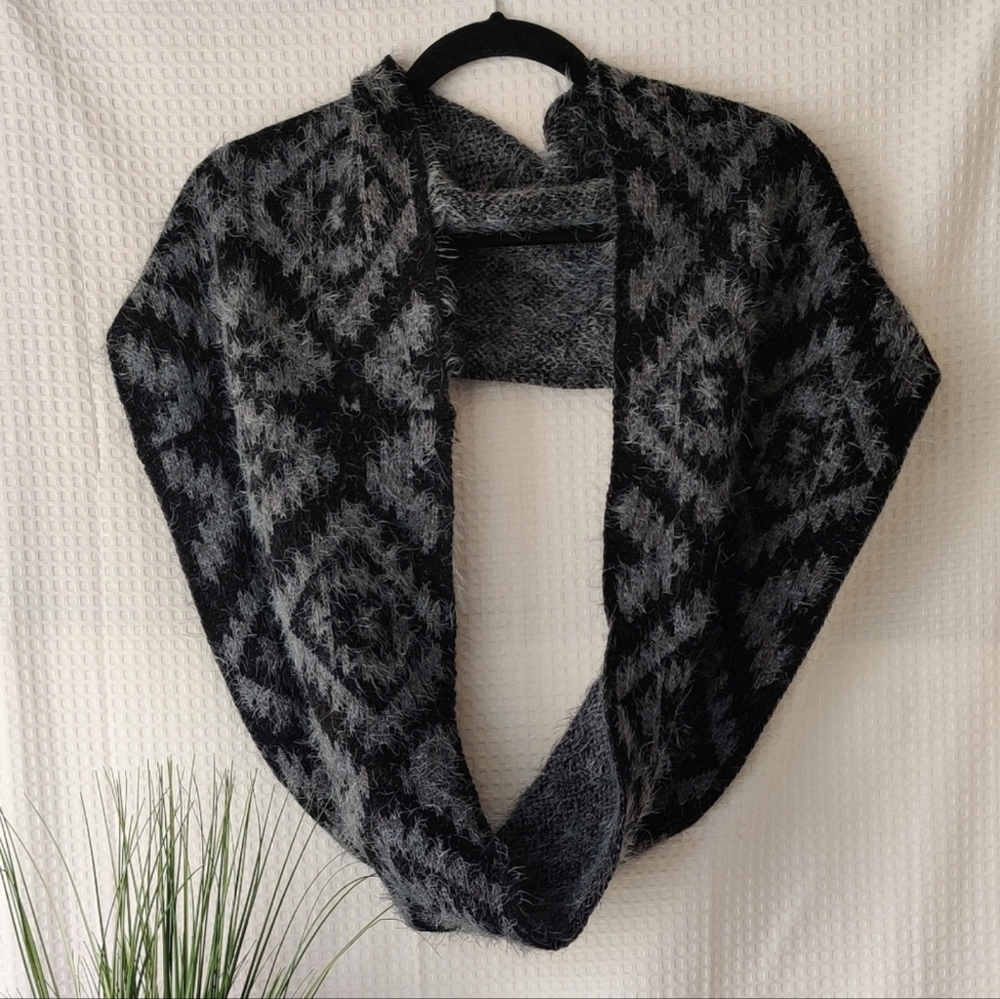 Mixit Infiniti Black and Gray Scarf,  One Size Fits All